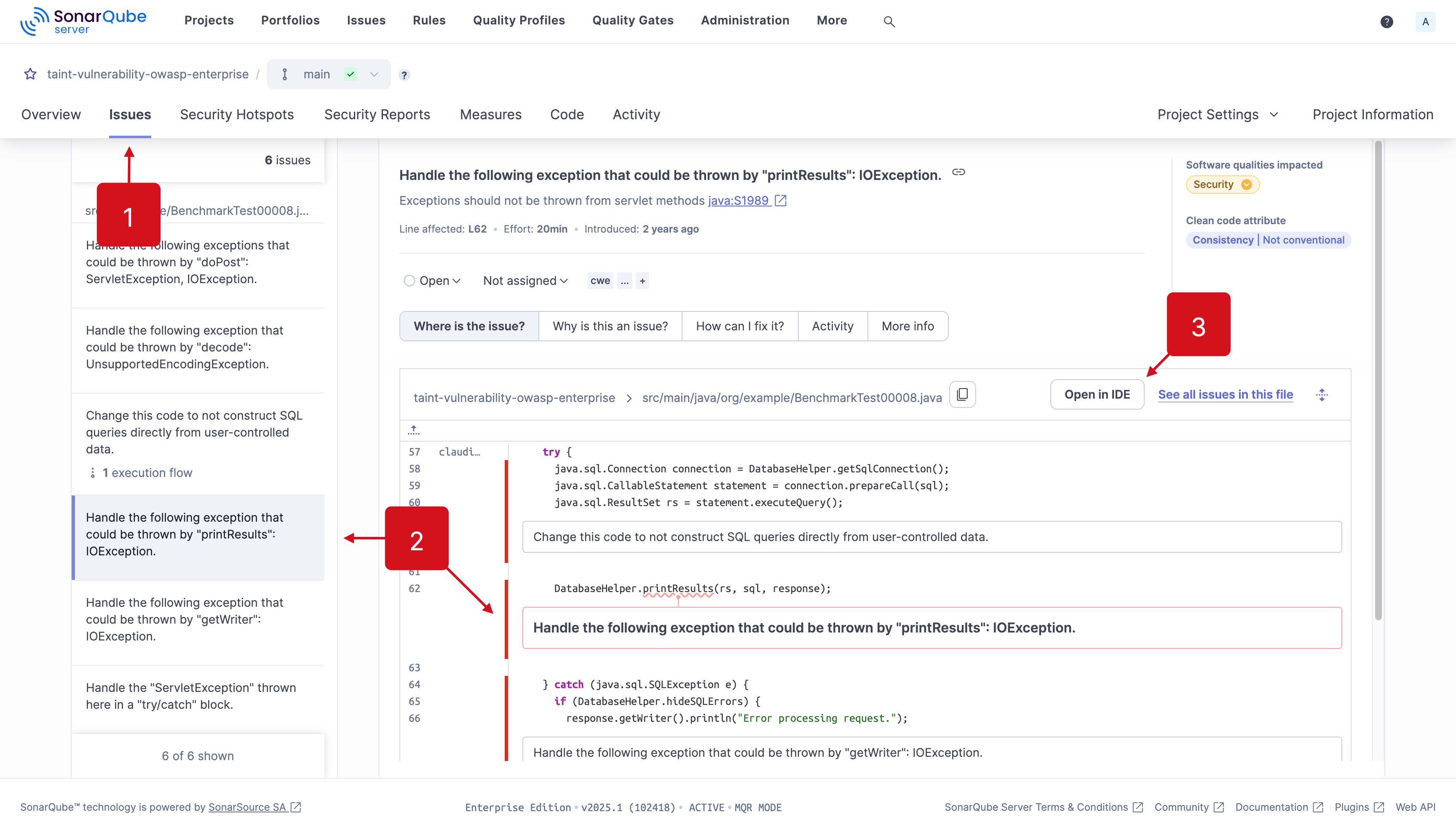 After selecting the Open in IDE button from SonarQube Server or Cloud, a window will pop up to review the issue in your open IDE.
